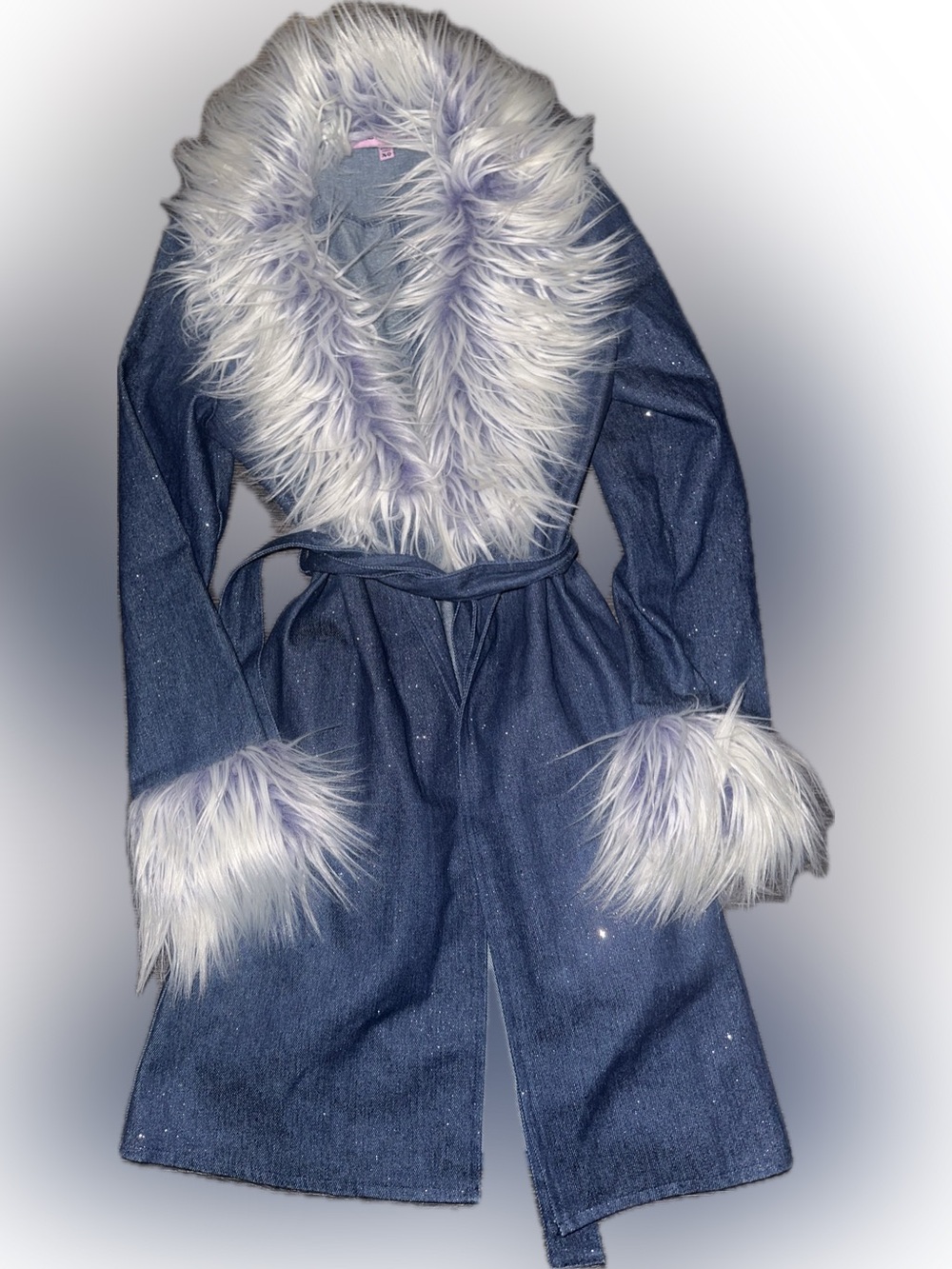 Dollskill x Bratz Sparkly Faux Fur Trim Jean Coat